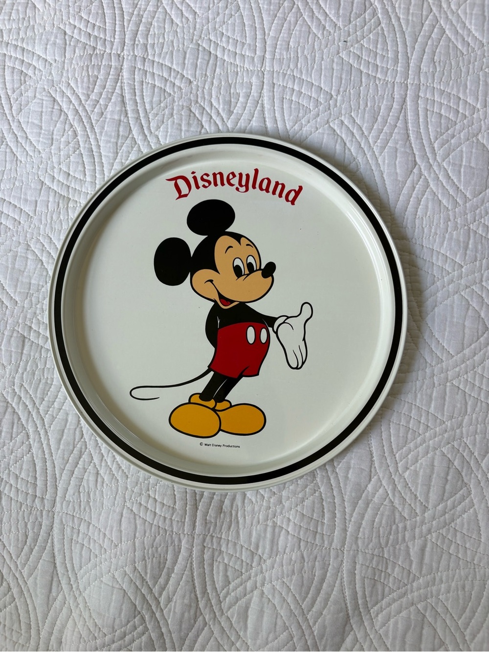 Disneyland Mickey Mouse Metal  Serving Plate - White, Red, Black